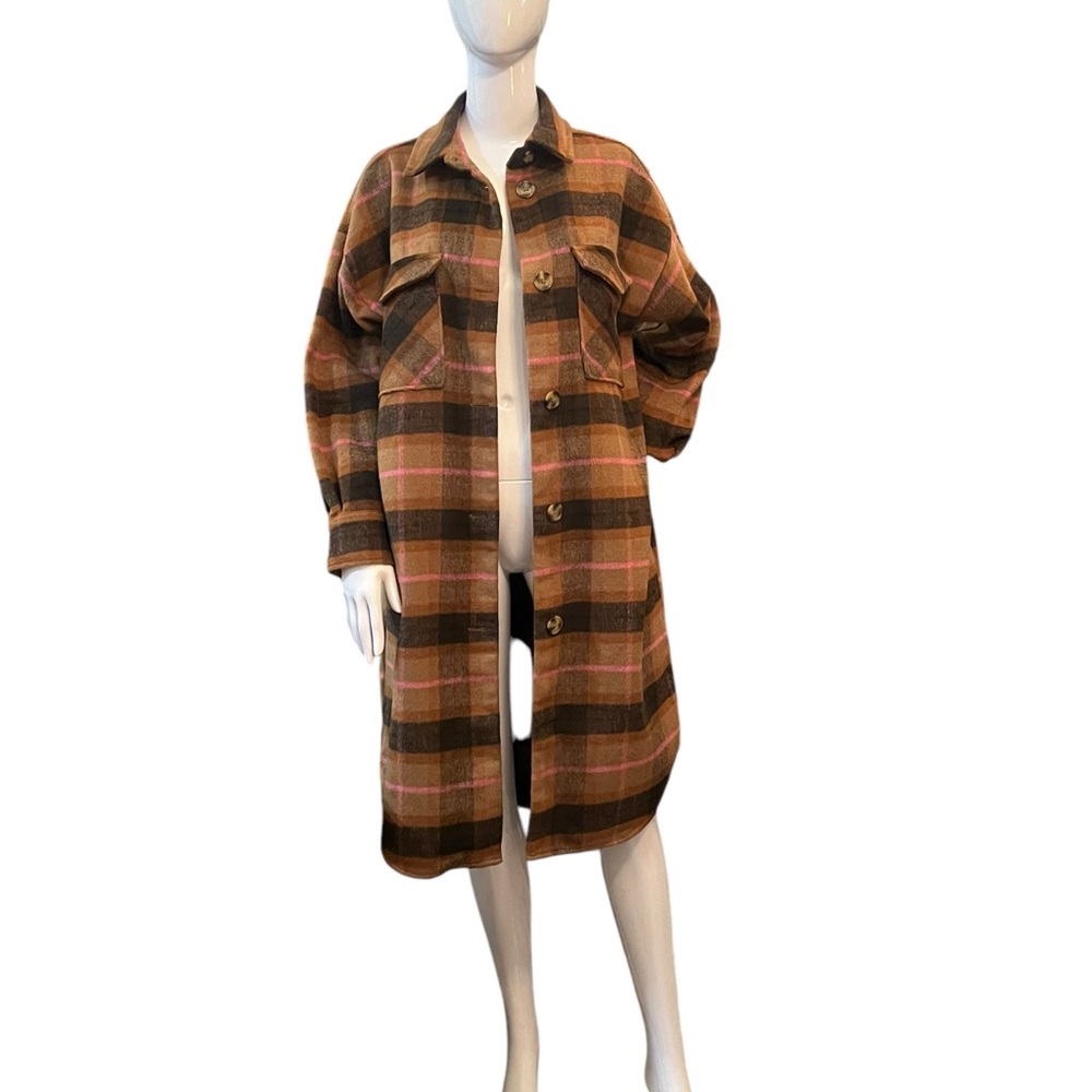 𝐒𝐓𝐄𝐕𝐄 𝐌𝐀𝐃𝐃𝐄𝐍 Chloe Brown/Pink Shacket